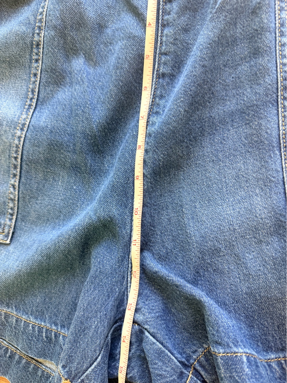 Time and Tru Blue Denim Elastic Waist Drawstring Shorts - Picture 9 of 9